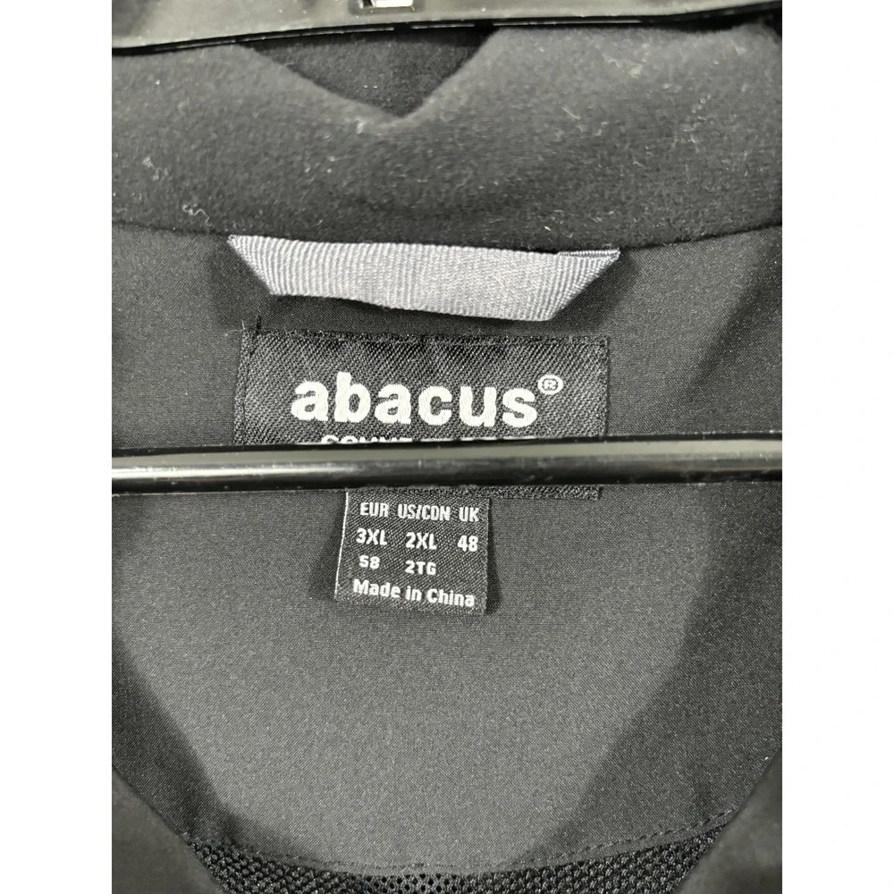 Abacus Jacket Mens 2XL Black Stretch Dry Full Zip‎ Windbreaker Golf Outdoor Coat